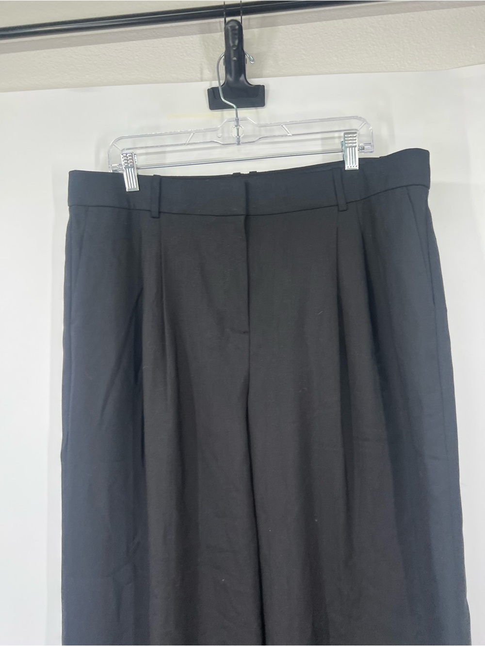 J. Crew Wide-Leg Essential Pants in Black Italian City Wool Blend - Picture 2 of 7